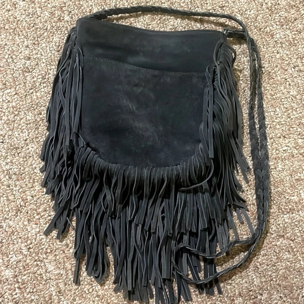 Dark blue shag purse